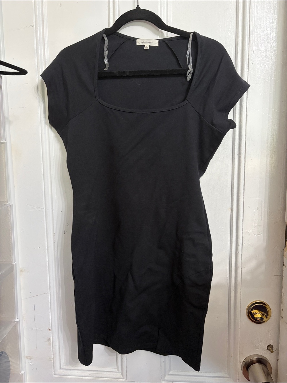 Black Mini Dress with Square Neck